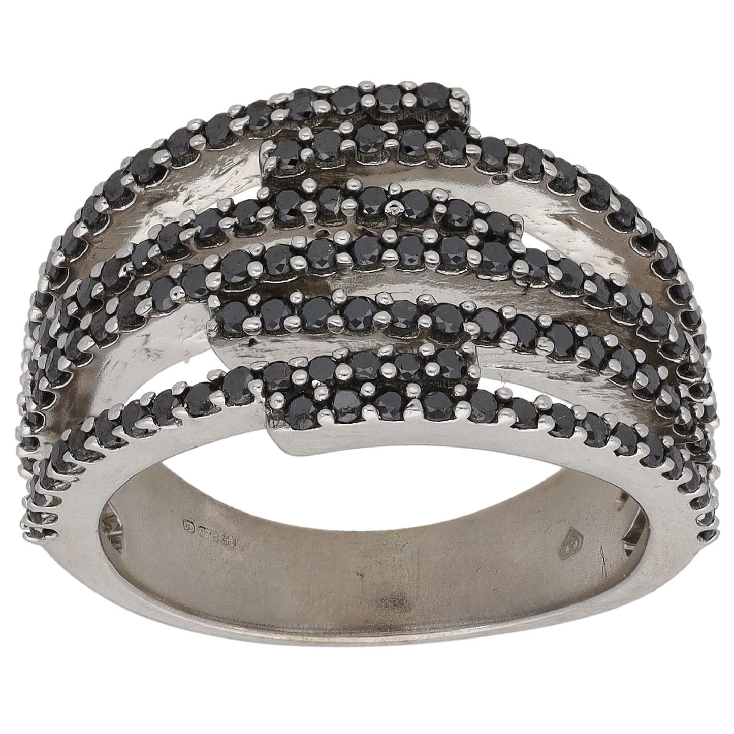 9ct White Gold 0.64ct Diamond Alternative Ring Size N