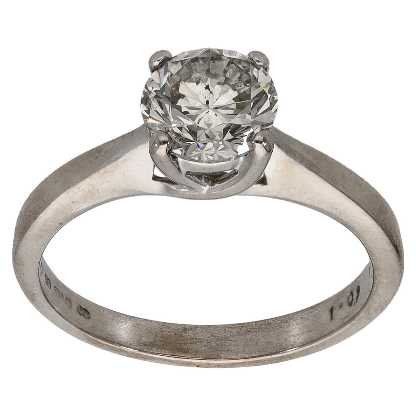 18ct White Gold 1.09ct Diamond Solitaire Ring Size K