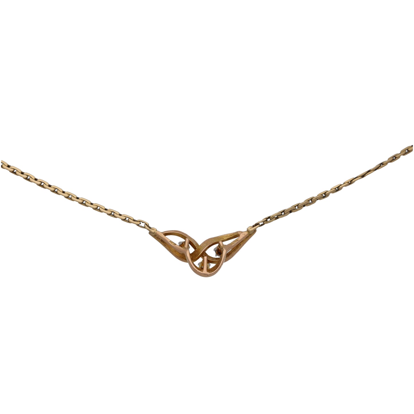 9ct Gold 0.015ct Diamond Fancy Necklace 18"