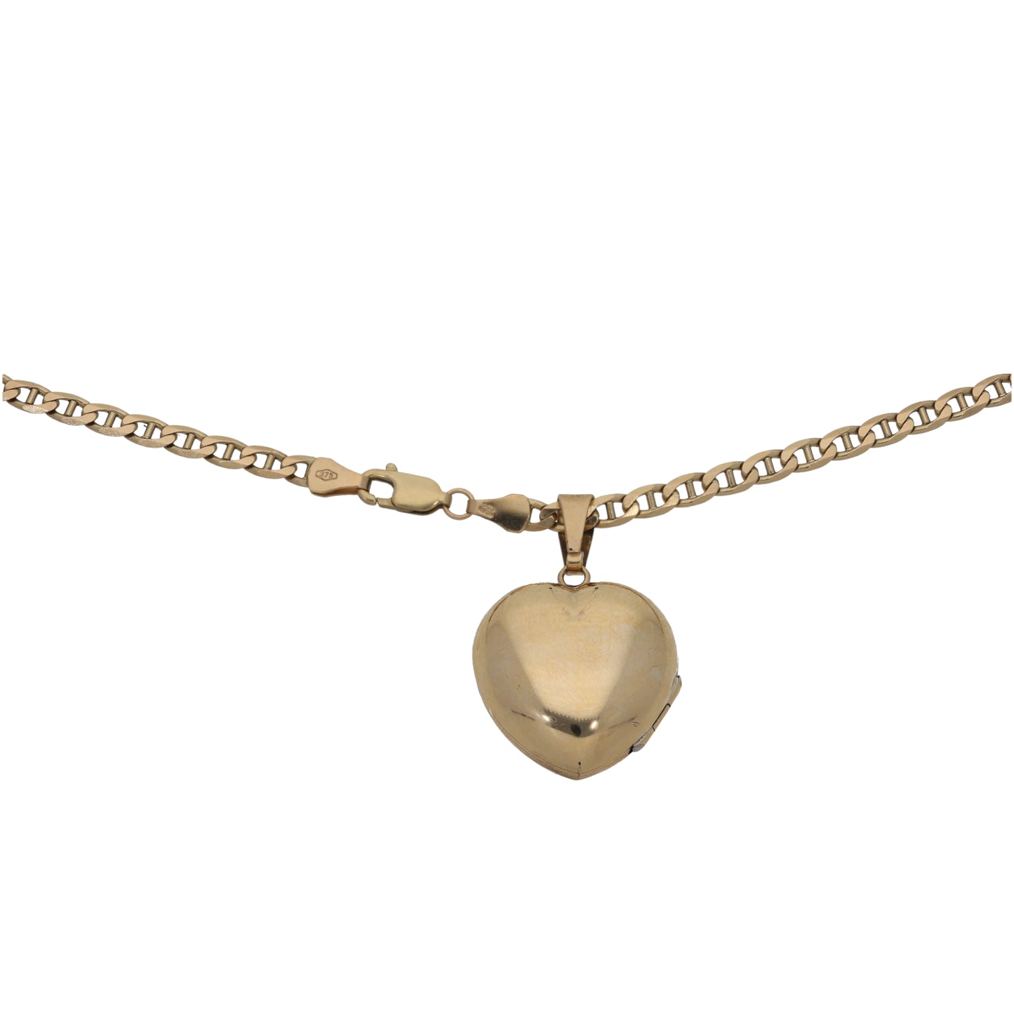 9ct Gold Heart Locket Pendant With Chain