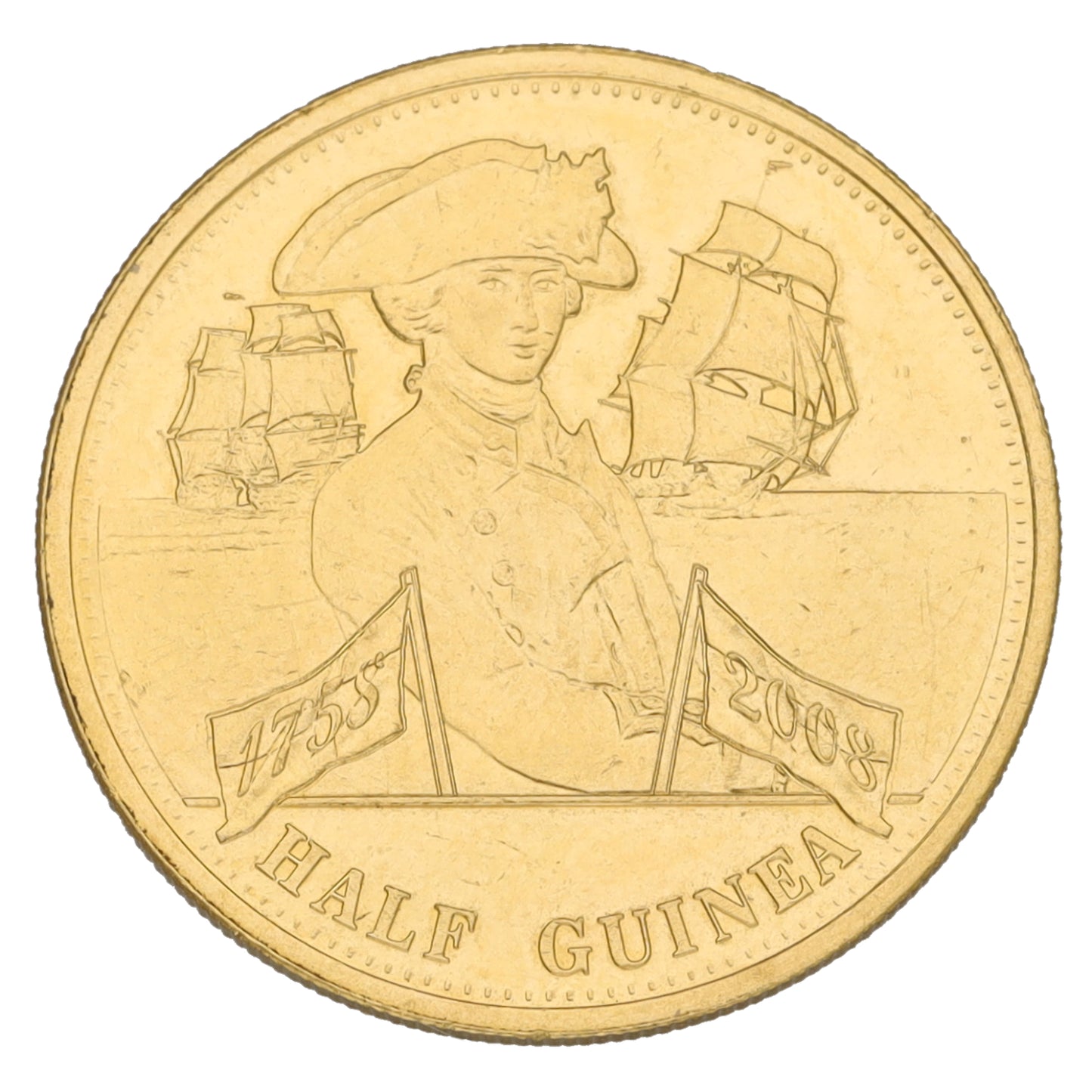 22ct Gold Queen Elizabeth II Half Guinea Coin 2008