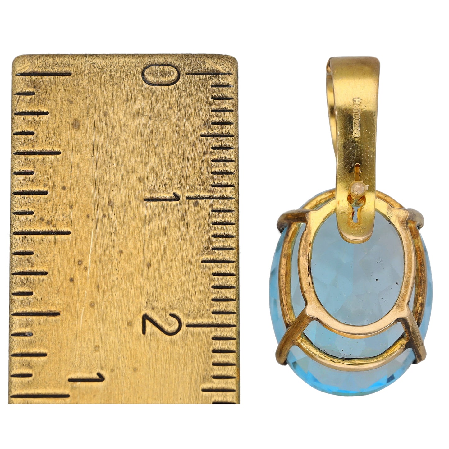 14ct Gold Topaz Single Stone Pendant
