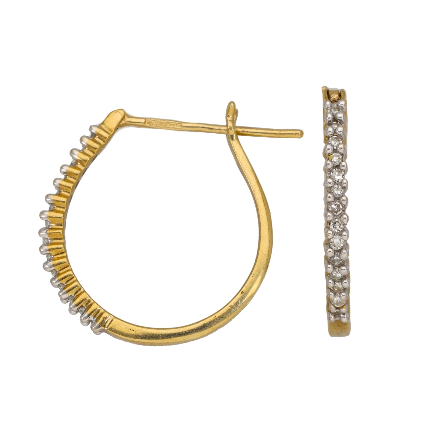 9ct Gold 0.28ct Diamond Hoop Earrings
