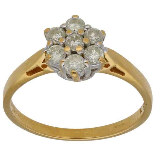 18ct Gold 0.50ct Diamond Cluster Ring Size P