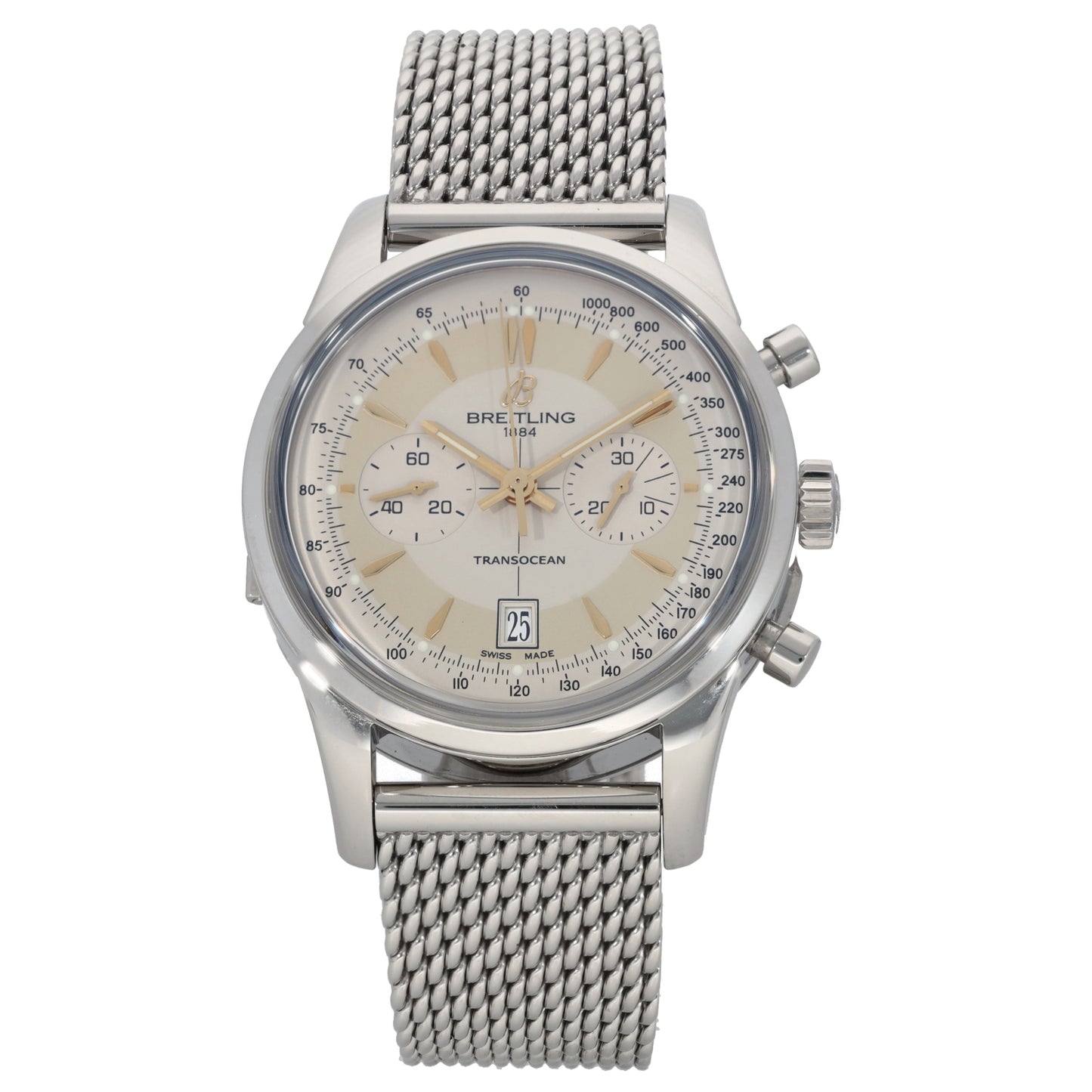 Breitling Transocean AB0154 43mm Stainless Steel Watch