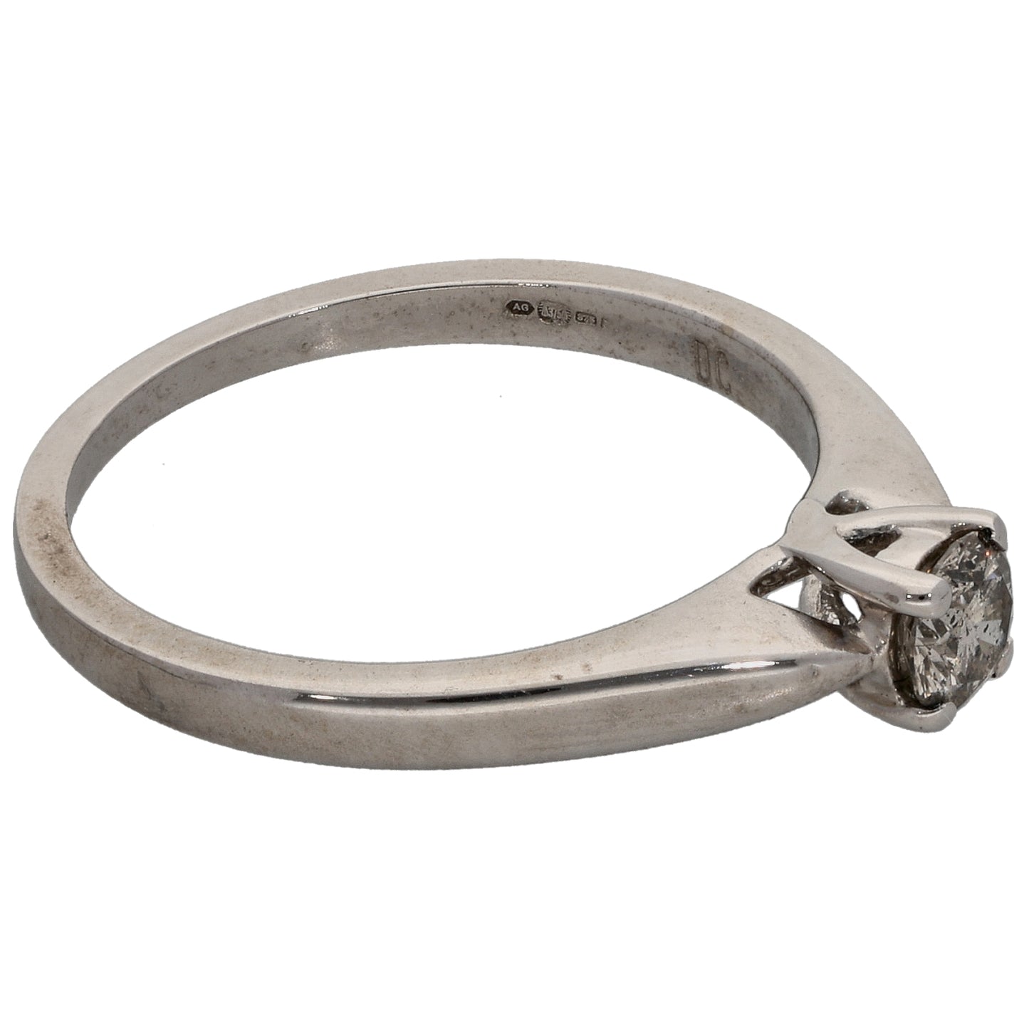 9ct White Gold 0.33ct Diamond Solitaire Ring Size N