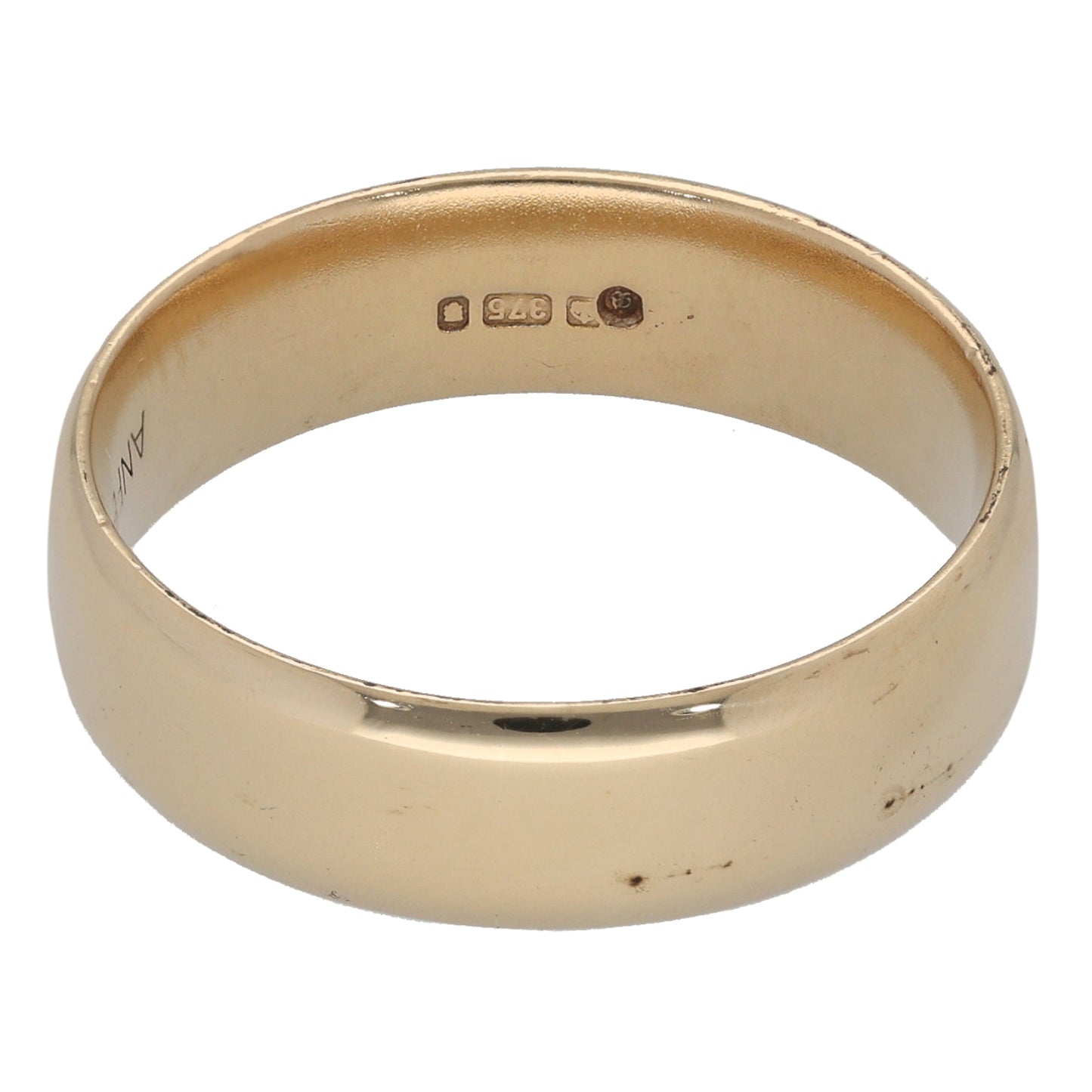 9ct Gold Patterned Wedding Ring Size R