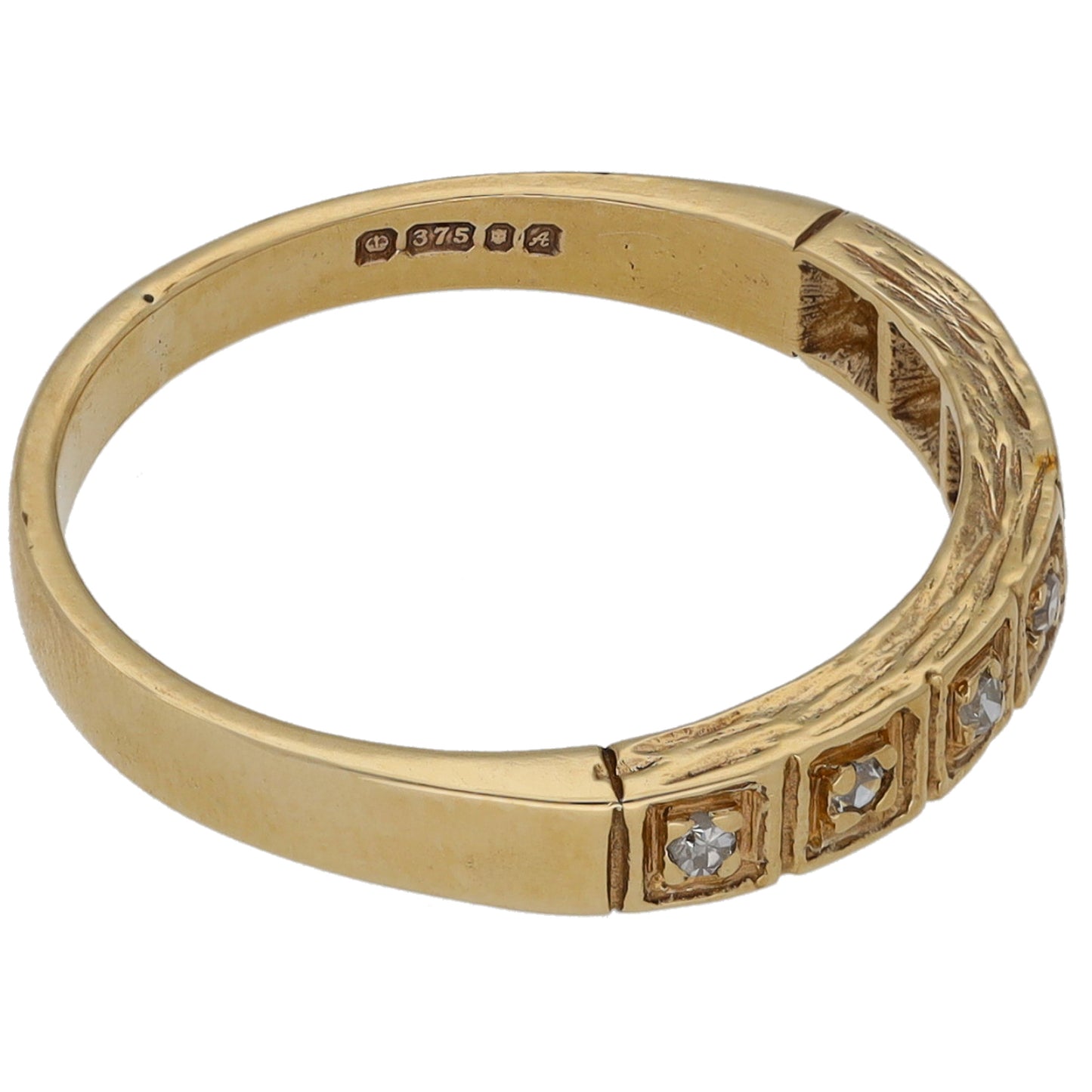 9ct Gold 0.07ct Diamond Half Eternity Ring Size L