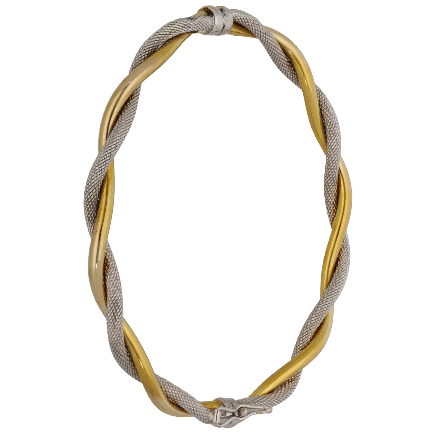 9ct Bicolour Gold Hinged/Clasp Bangle