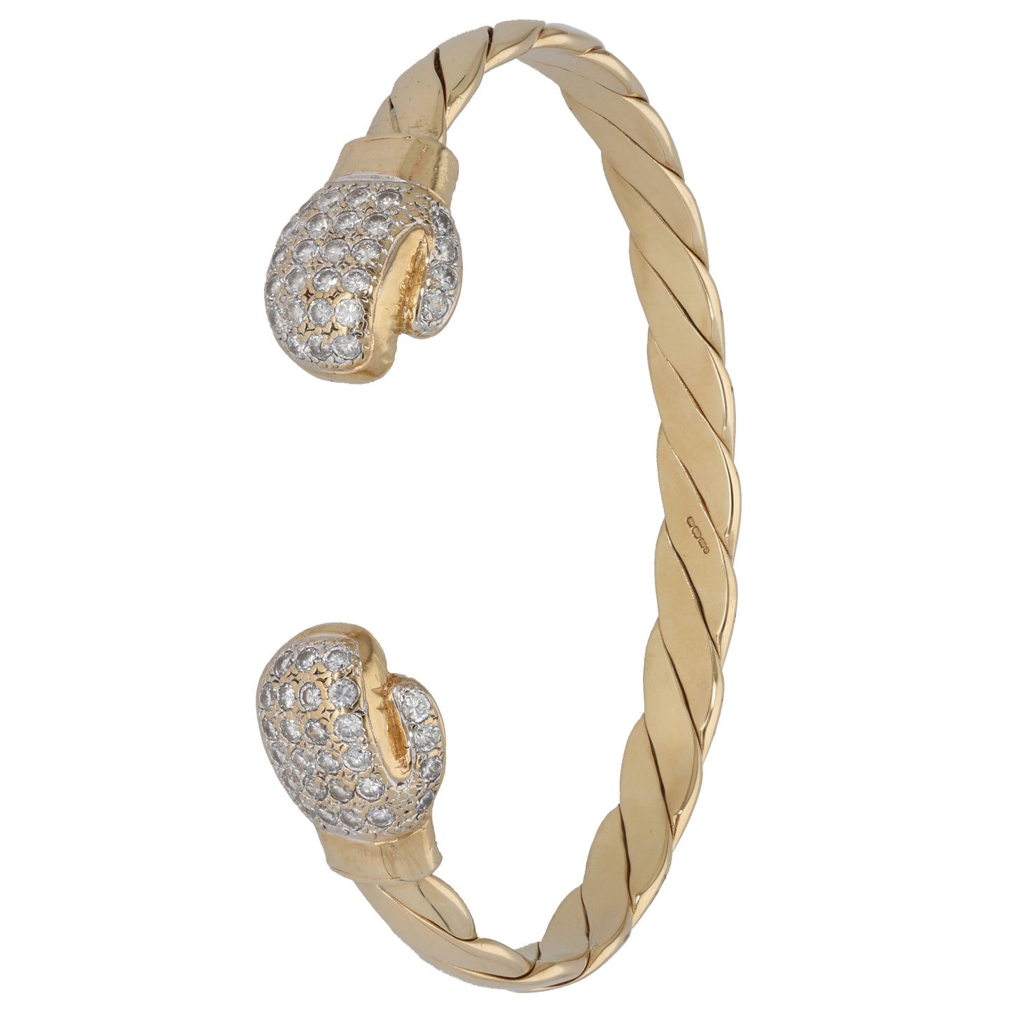 9ct Gold Cubic Zirconia Torque Bangle