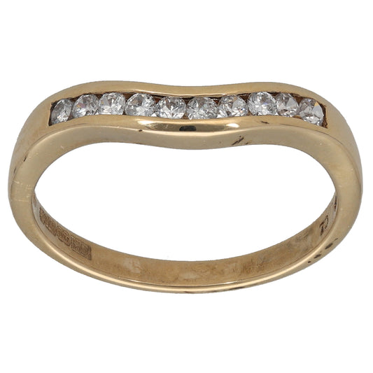 9ct Gold Cubic Zirconia Wishbone Ring Size N