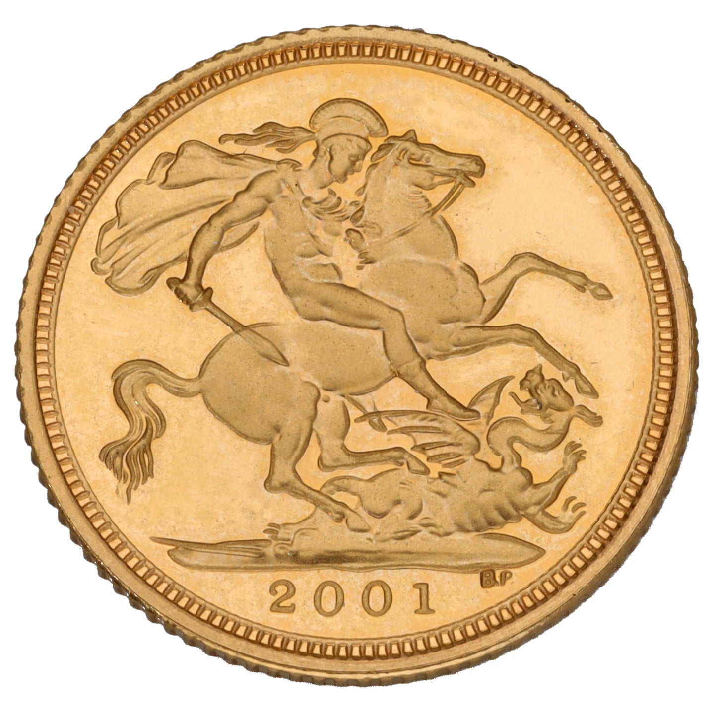 22ct Gold Queen Elizabeth II Half Sovereign Coin 2001