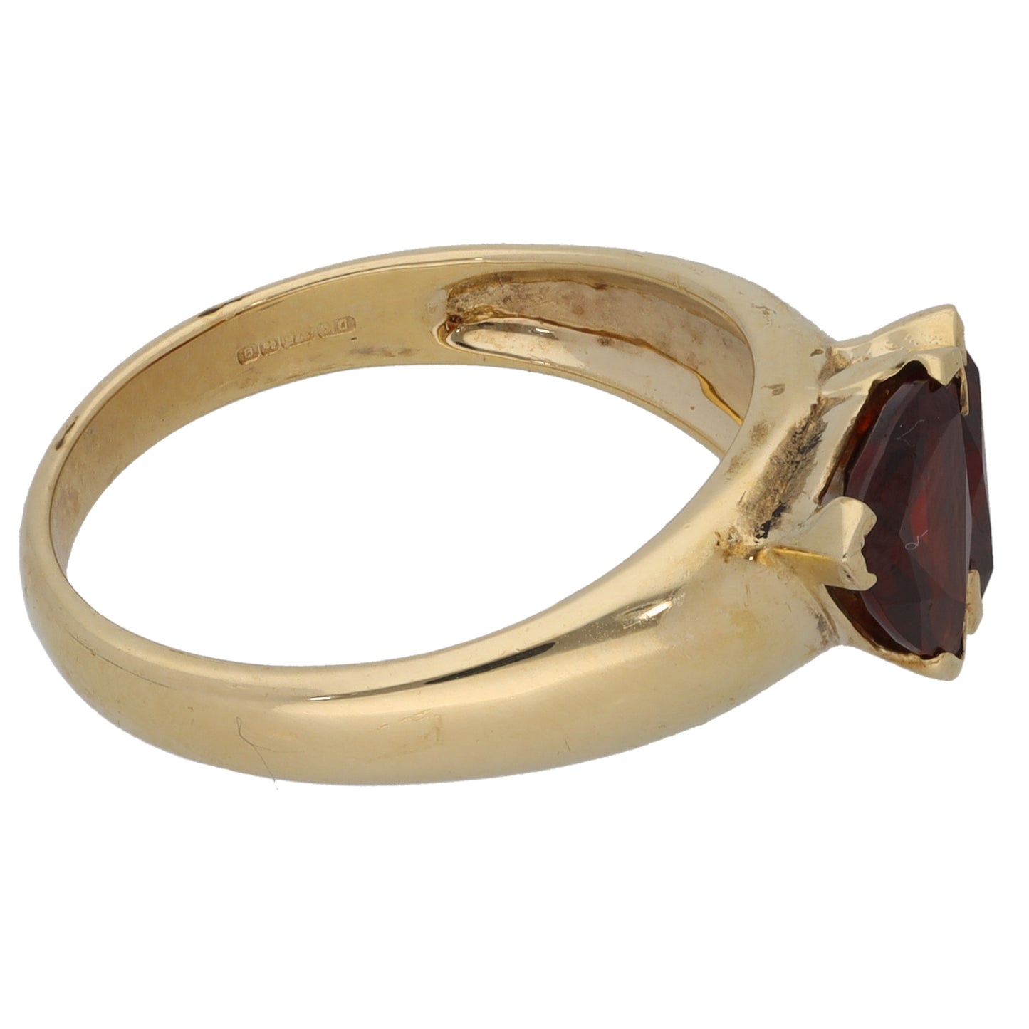 9ct Gold Garnet Two Stone Ring Size N