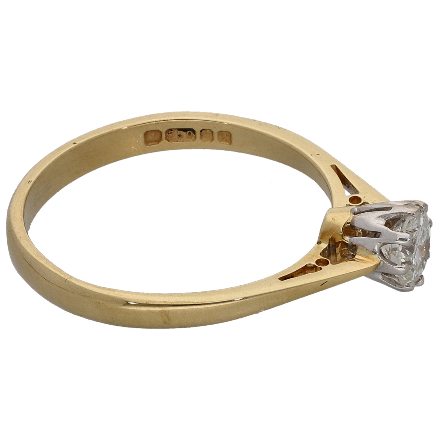 18ct Gold 0.33ct Diamond Solitaire Ring Size M