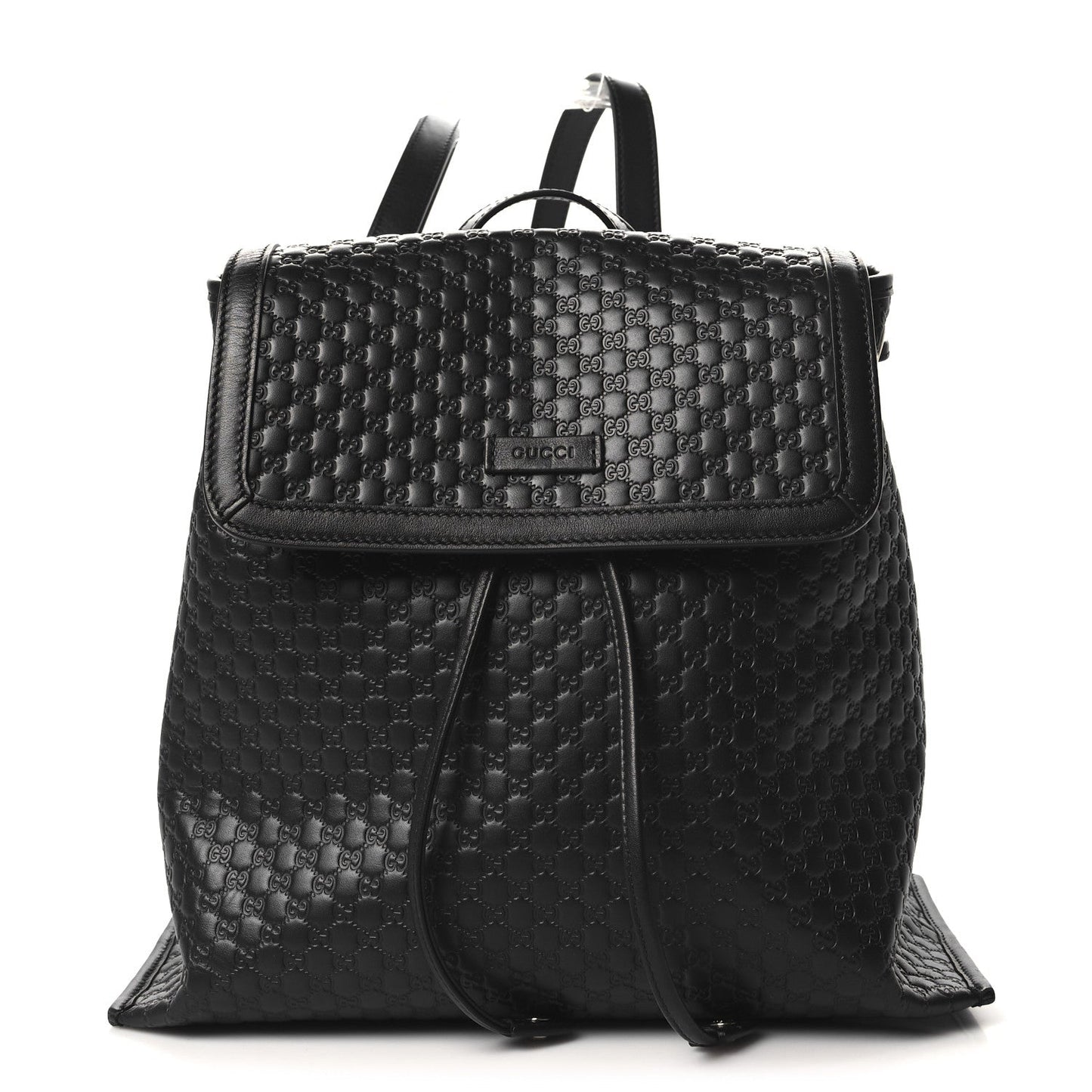 Gucci Microguccissima Drawstring Backpack Leather Bag - Black