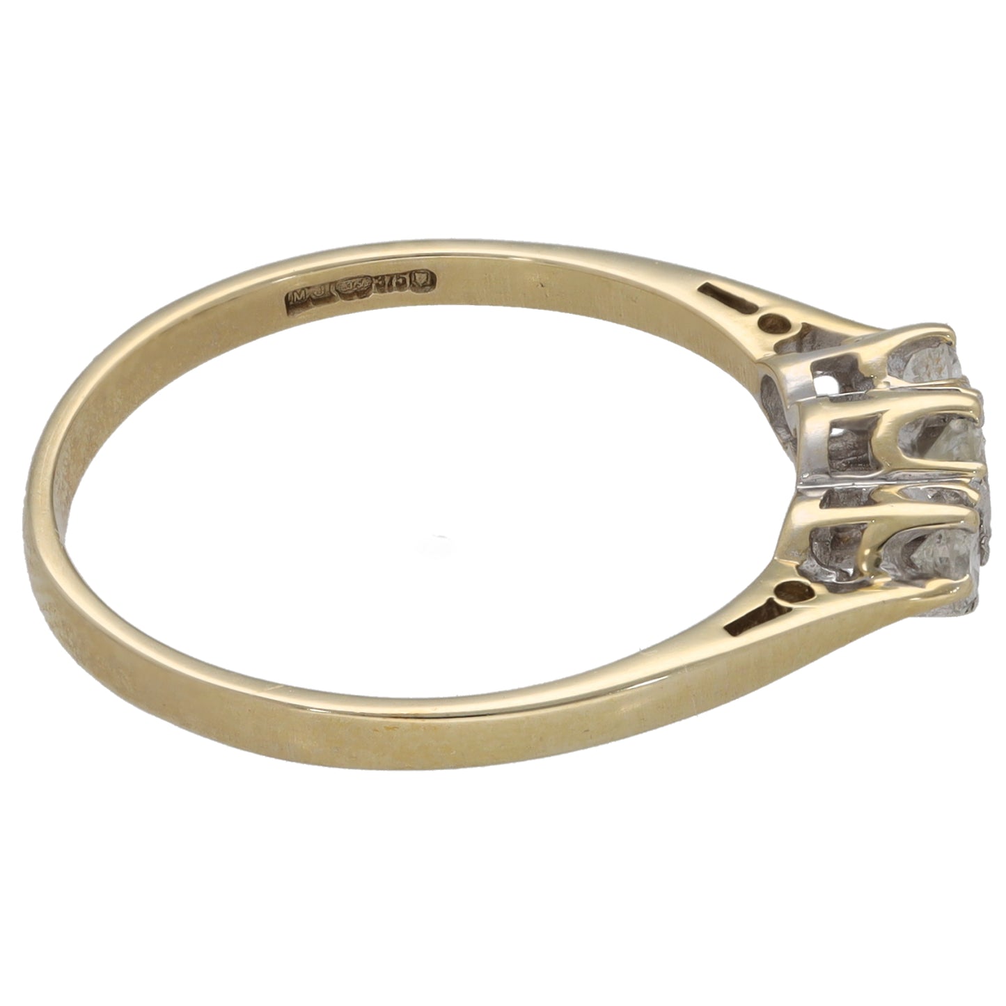 9ct Gold 0.25ct Diamond Trilogy Ring Size O