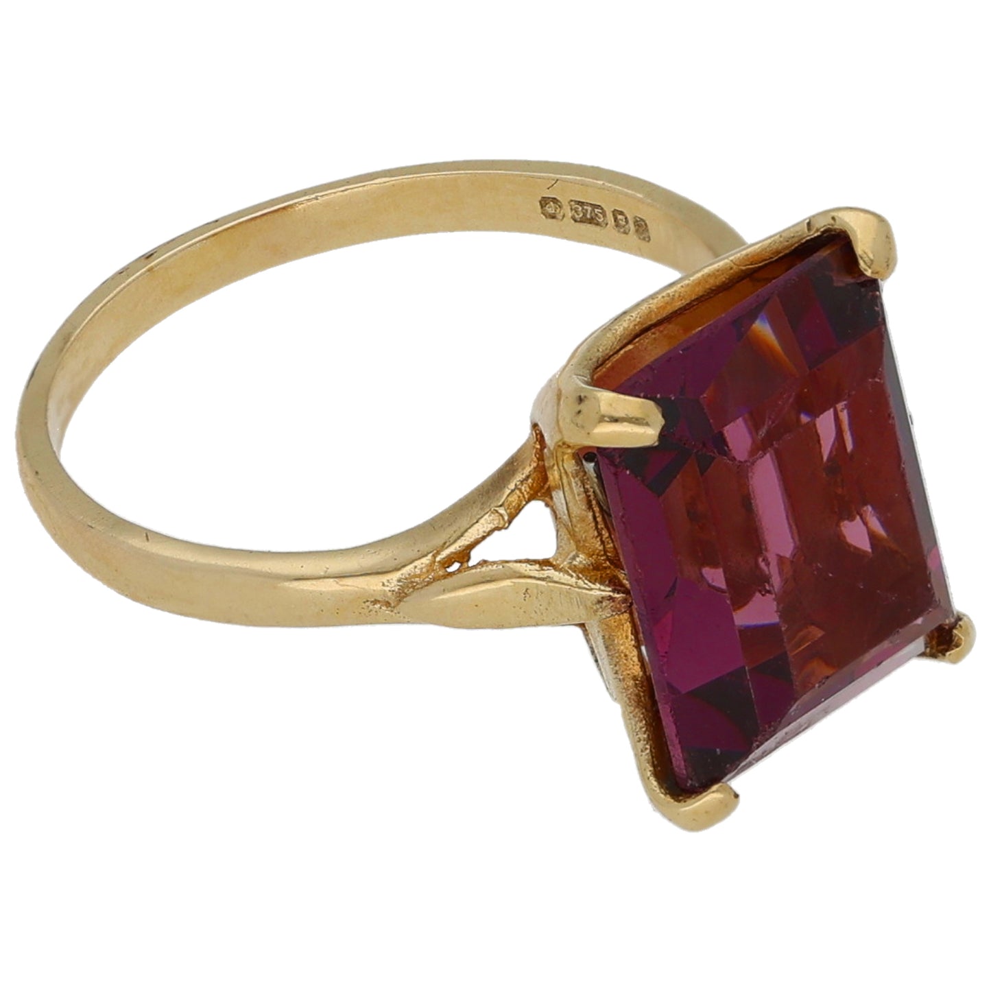 9ct Gold Imitation Single Stone Ring Size P