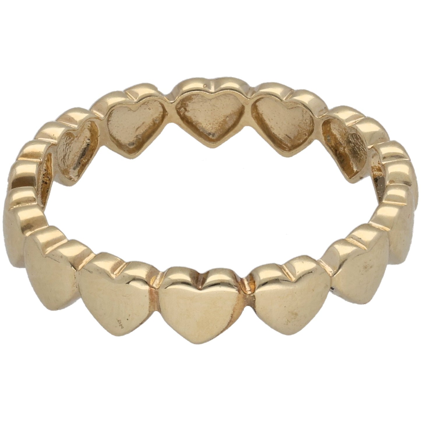 9ct Gold Hearts Ring Size Q
