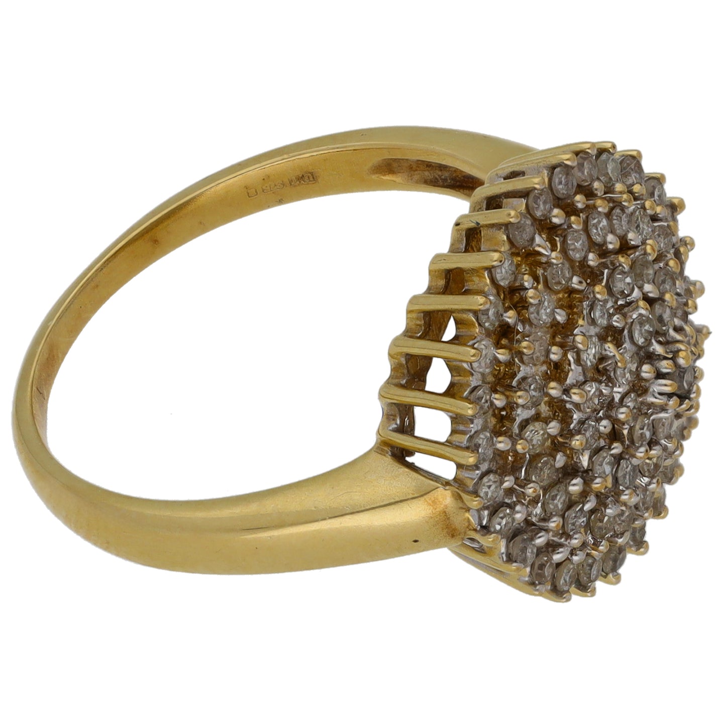 9ct Gold 0.35ct Diamond Cluster Ring Size P