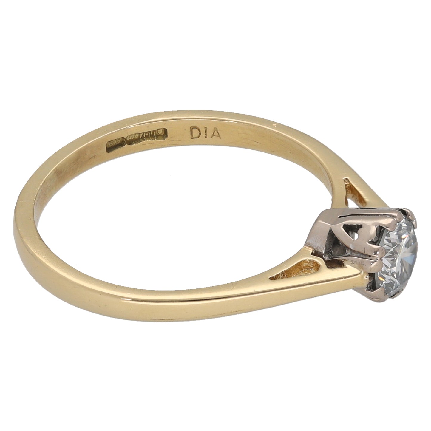18ct Gold 0.40ct Diamond Solitaire Ring Size L