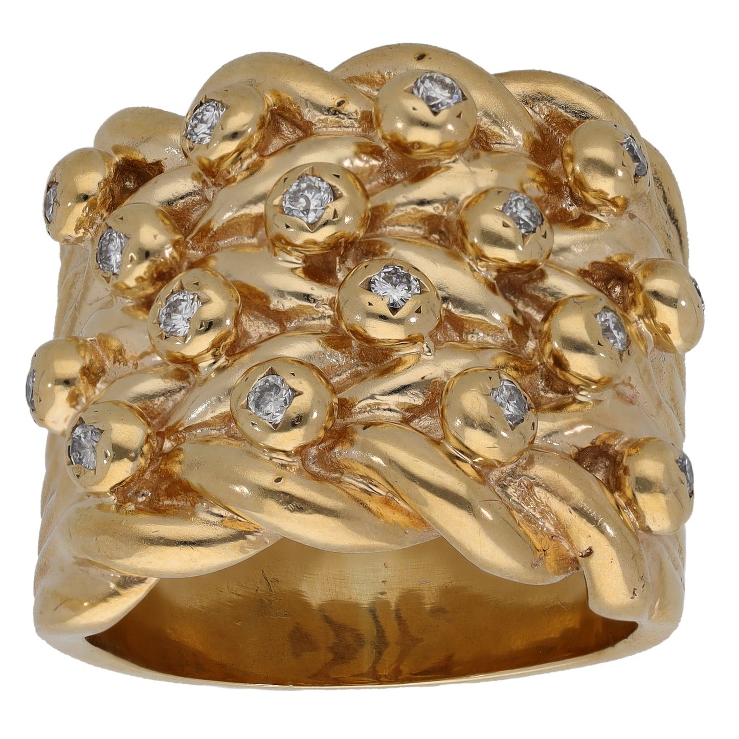 9ct Gold 0.64ct Diamond Keeper Ring Size X