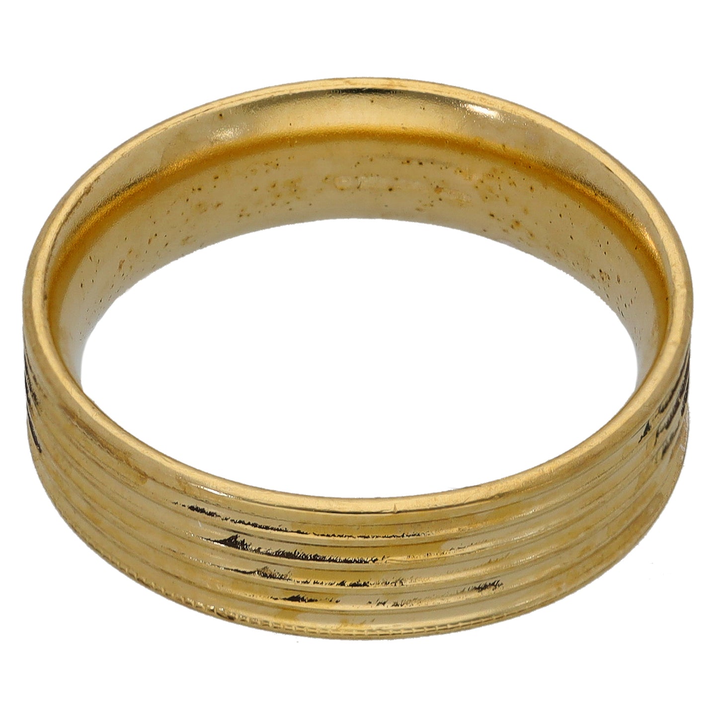 9ct Gold Patterned Wedding Ring Size P