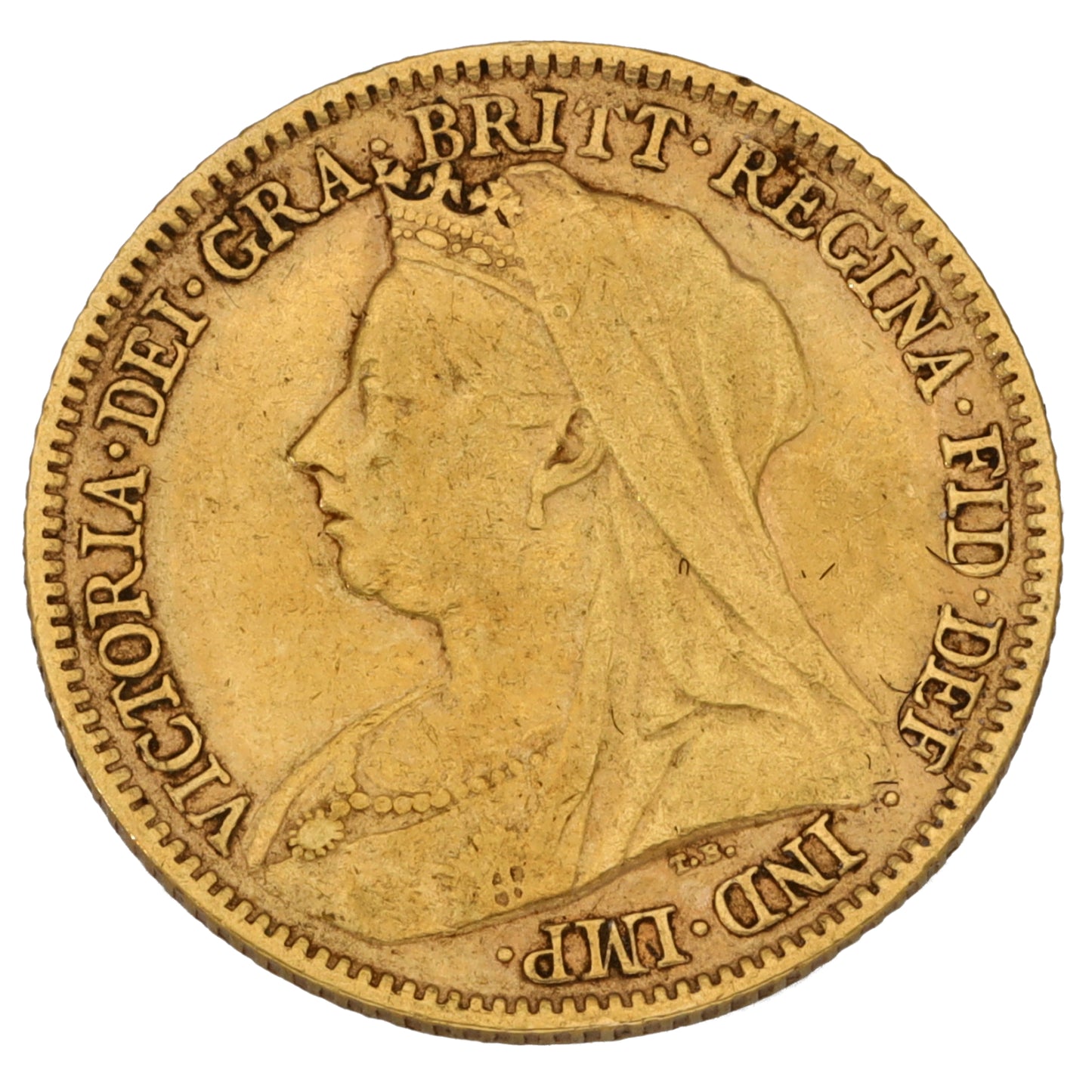 22ct Gold Queen Victoria Half Sovereign Coin 1901