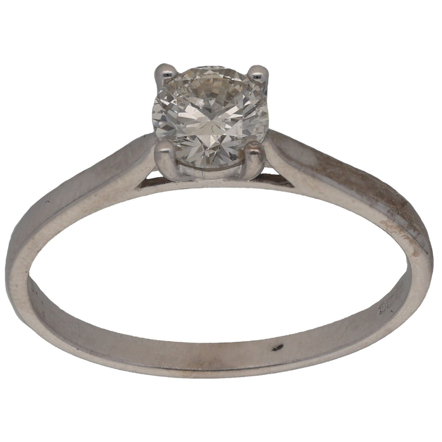 9ct White Gold 0.50ct Diamond Solitaire Ring Size M