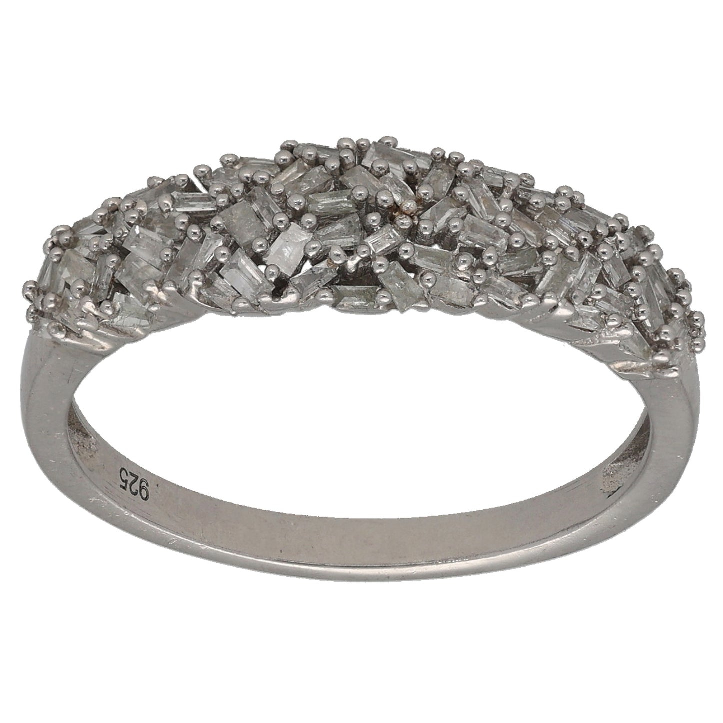 Sterling Silver 0.60ct Diamond Half Eternity Ring Size T