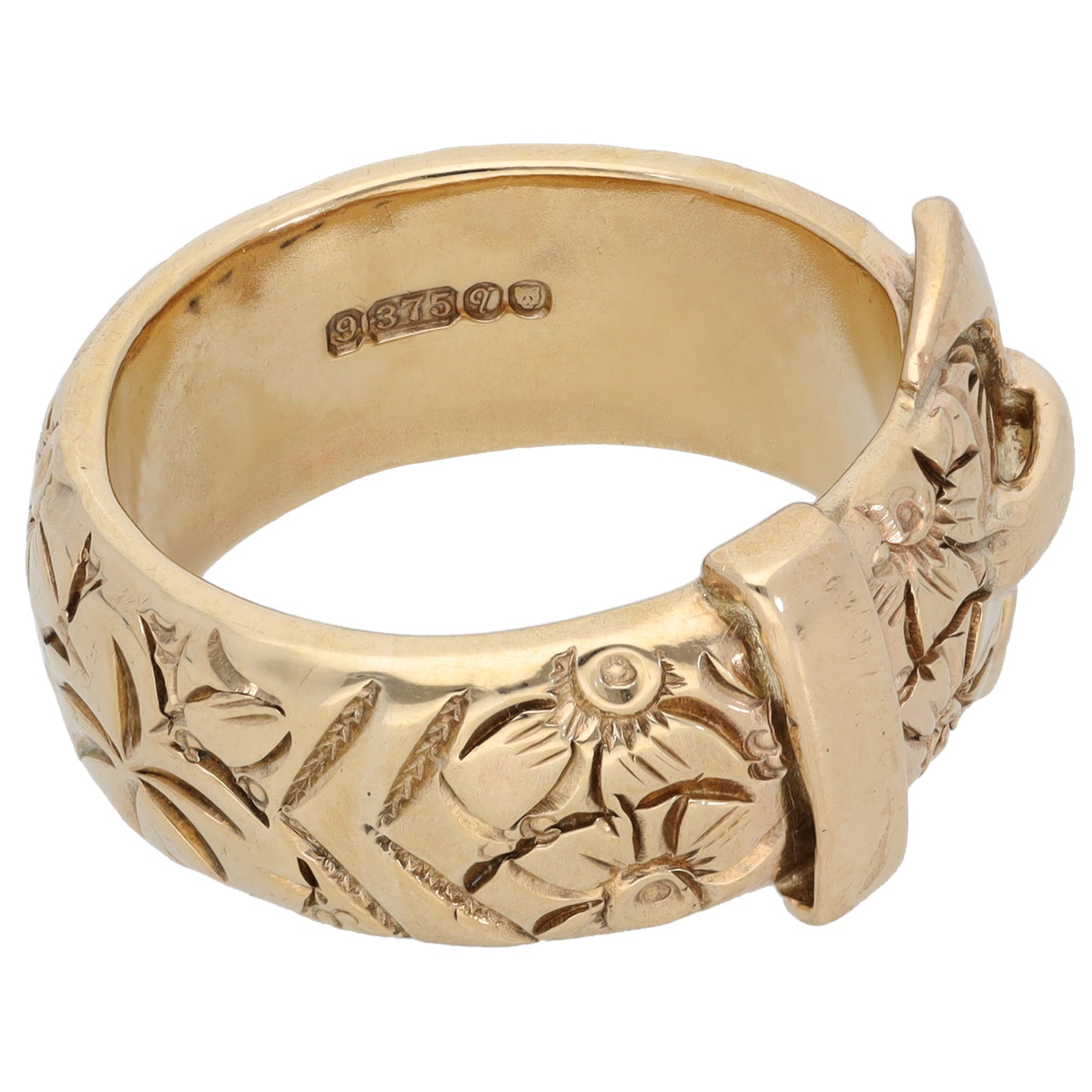 9ct Gold Buckle Ring Size P