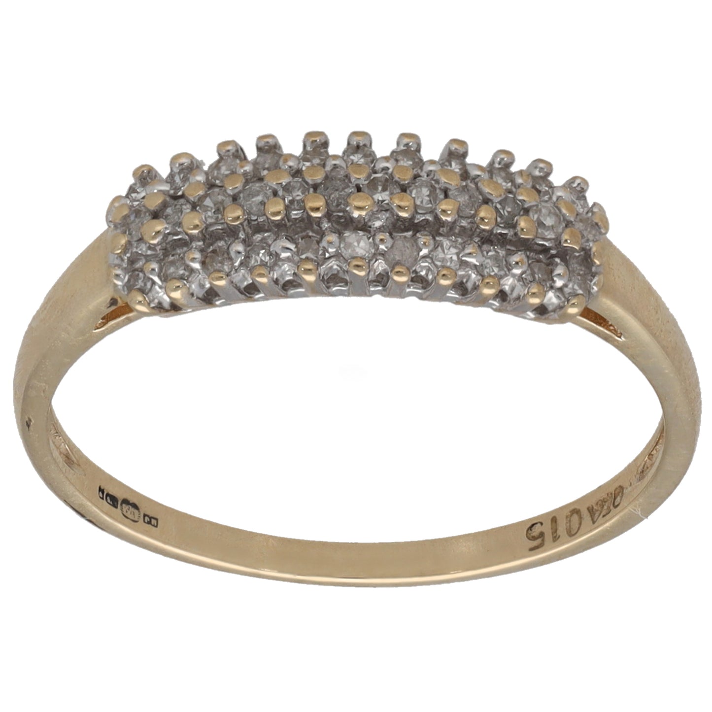 9ct Gold 0.15ct Diamond Dress/Cocktail Ring Size O