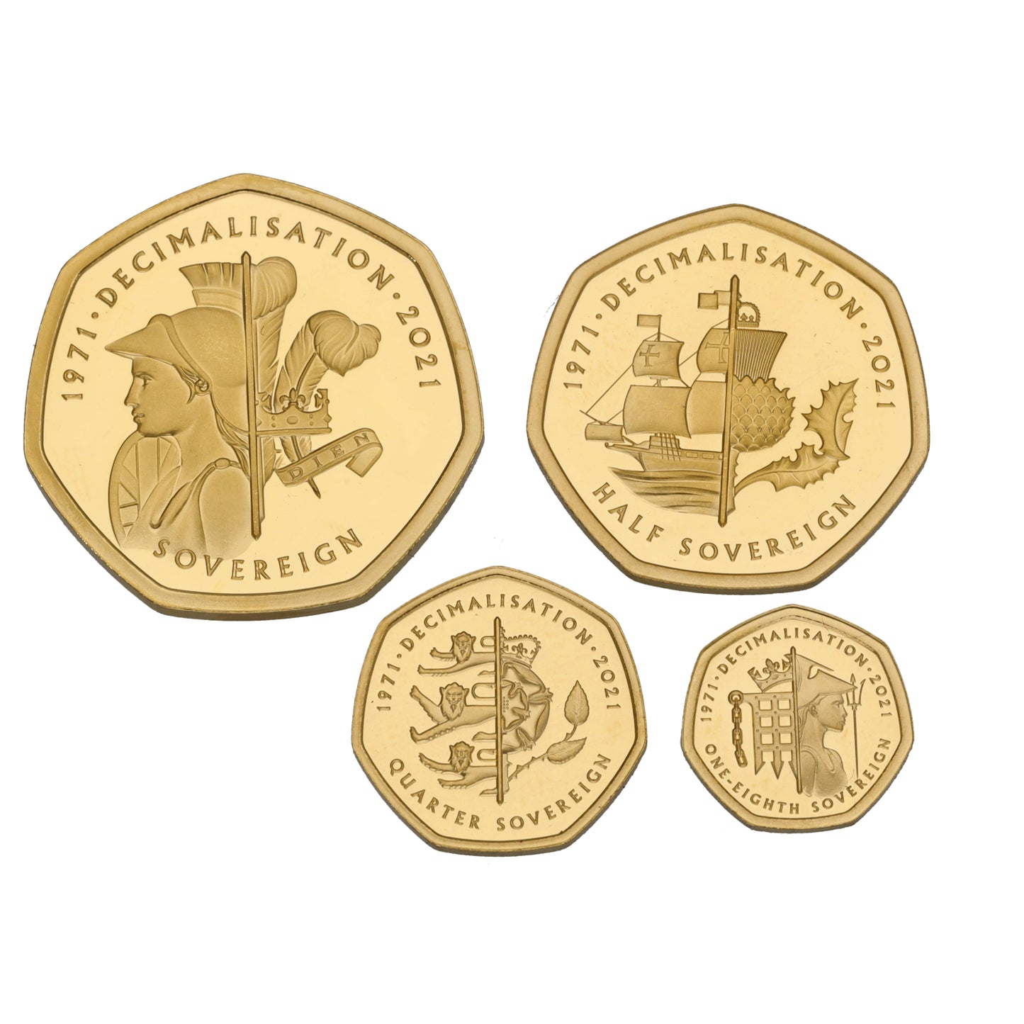 22ct Gold Decimalisation 50th Anniversary Sovereign Coin Set 2021
