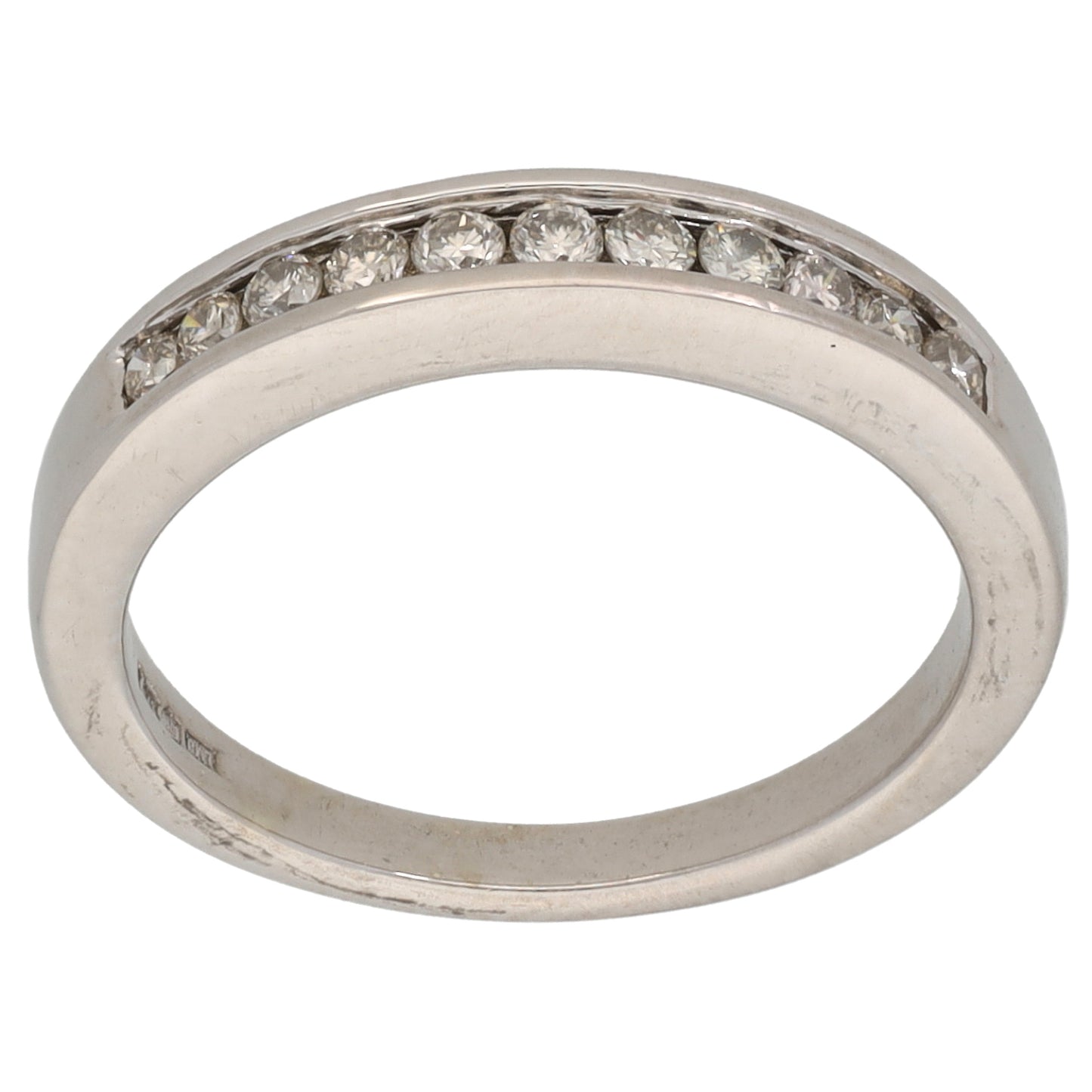 9ct White Gold 0.25ct Diamond Half Eternity Ring Size L