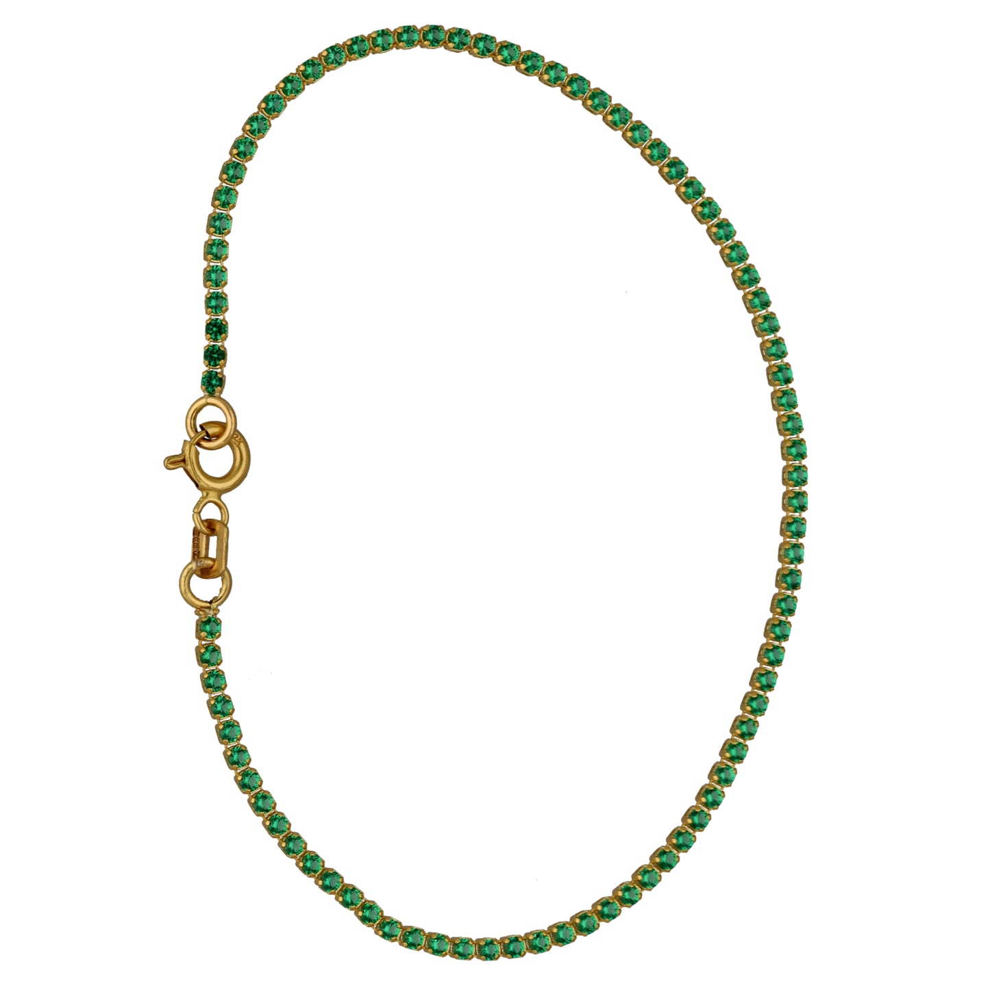 New 22ct Gold Green Cubic Zirconia Bracelet