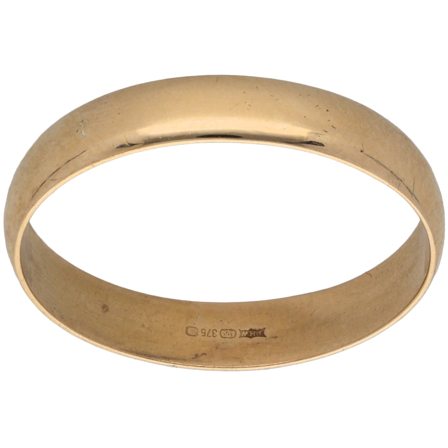 9ct Gold Plain Wedding Ring Size S