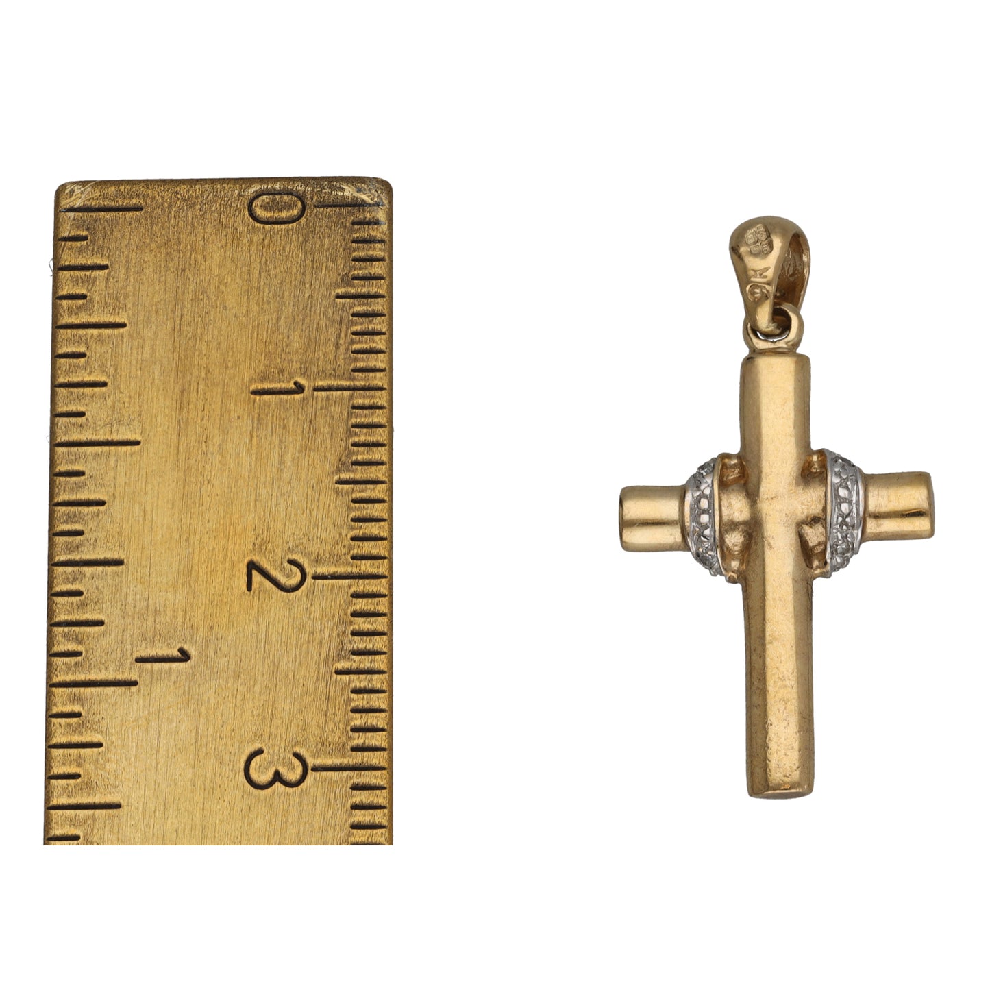 9ct Gold 0.13ct Diamond Cross Pendant