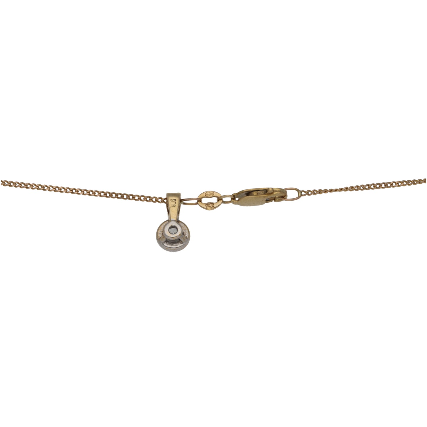 9ct Gold 0.20ct Diamond Solitaire Pendant With Chain