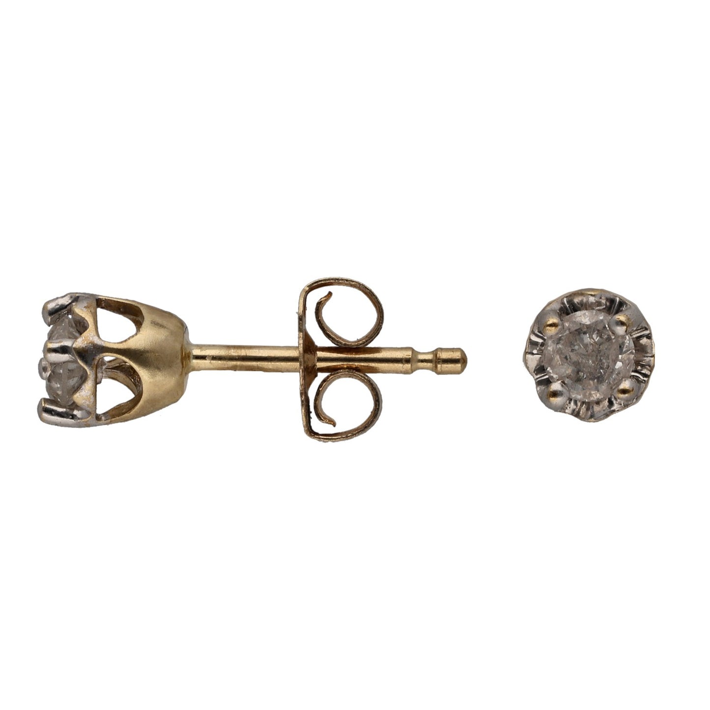 9ct Gold 0.20ct Diamond Solitaire Earrings
