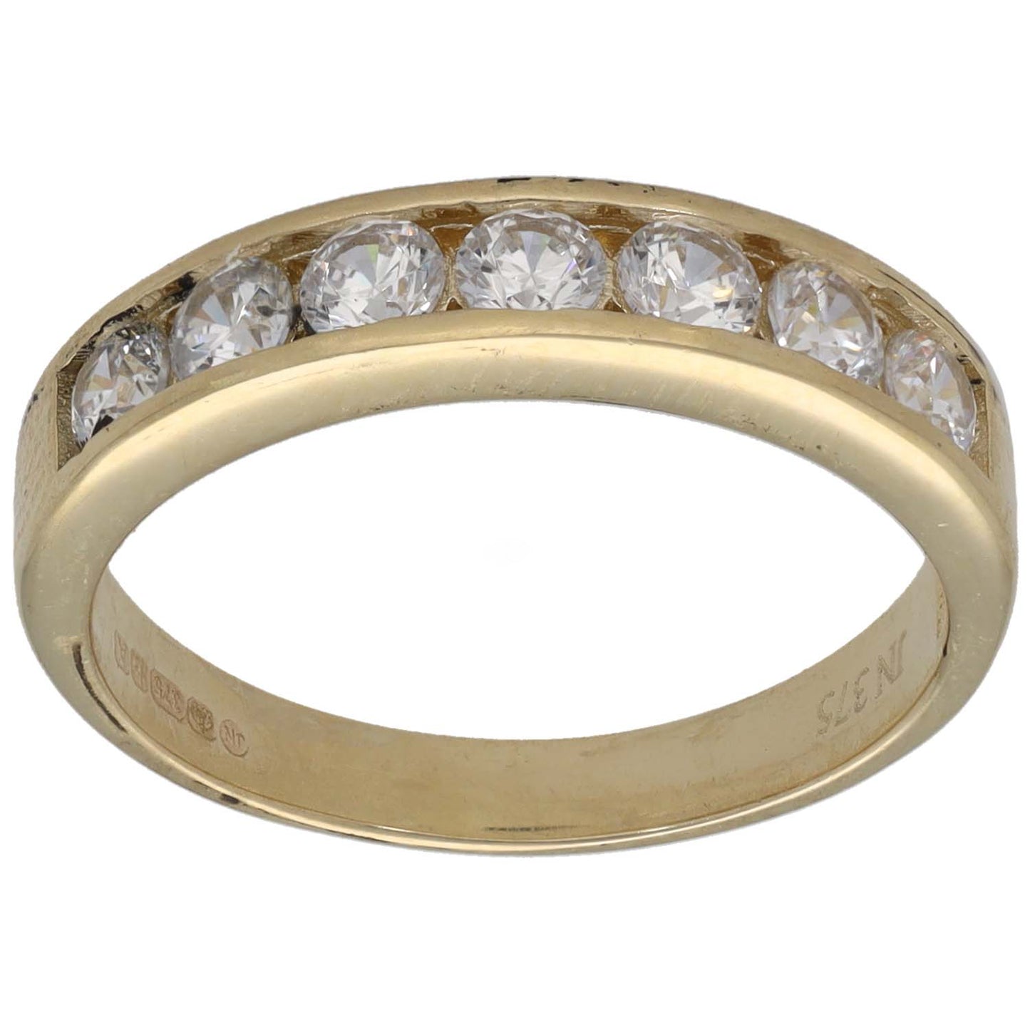 9ct Gold Cubic Zirconia Half Eternity Ring Size N