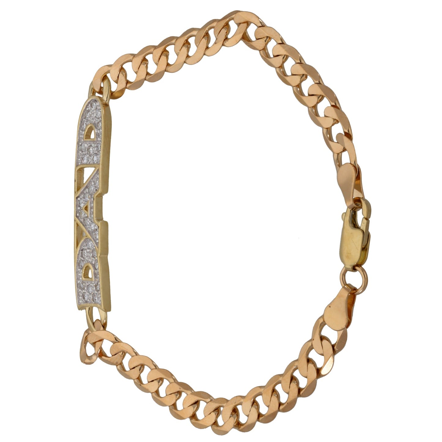 9ct Gold Cubic Zirconia Dad Bracelet