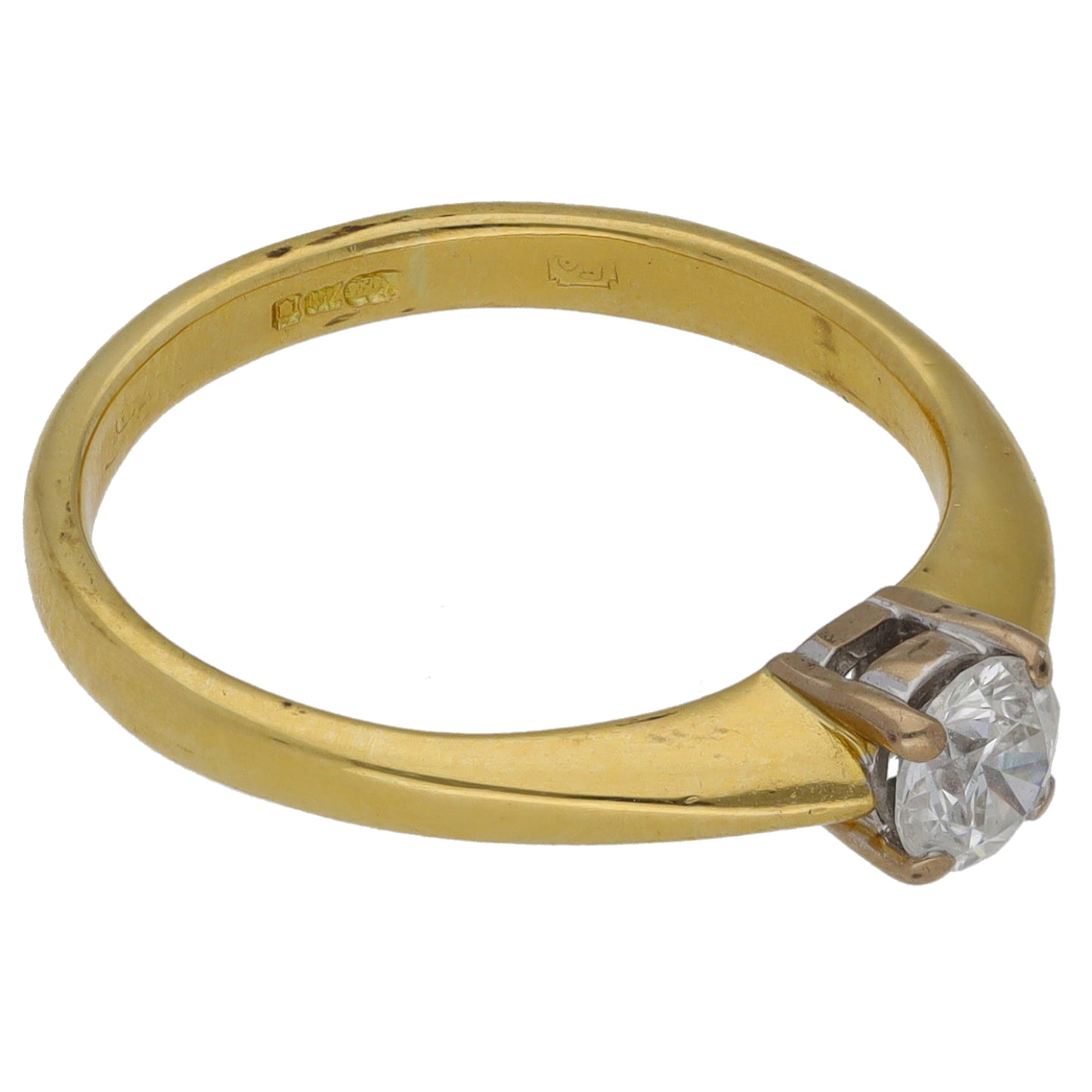 18ct Gold 0.33ct Diamond Solitaire Ring Size L