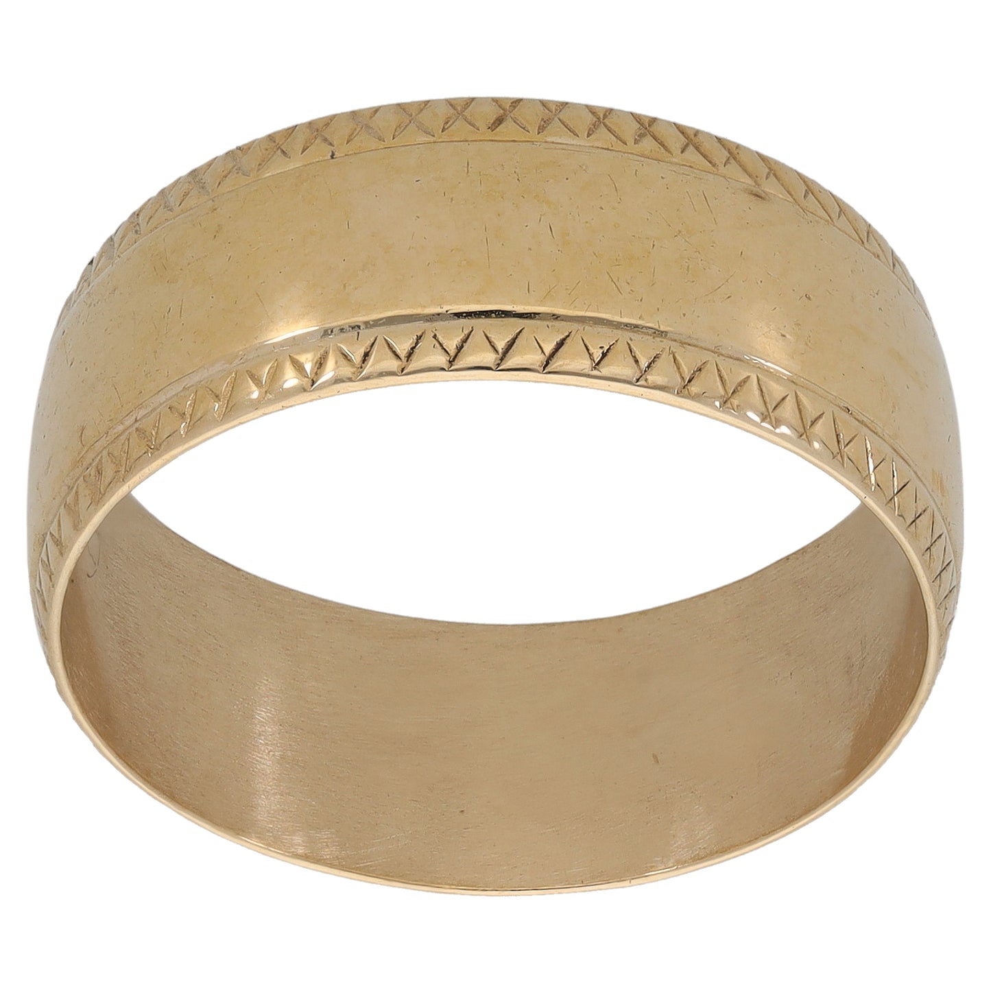 9ct Gold Patterned Wedding Ring Size Y