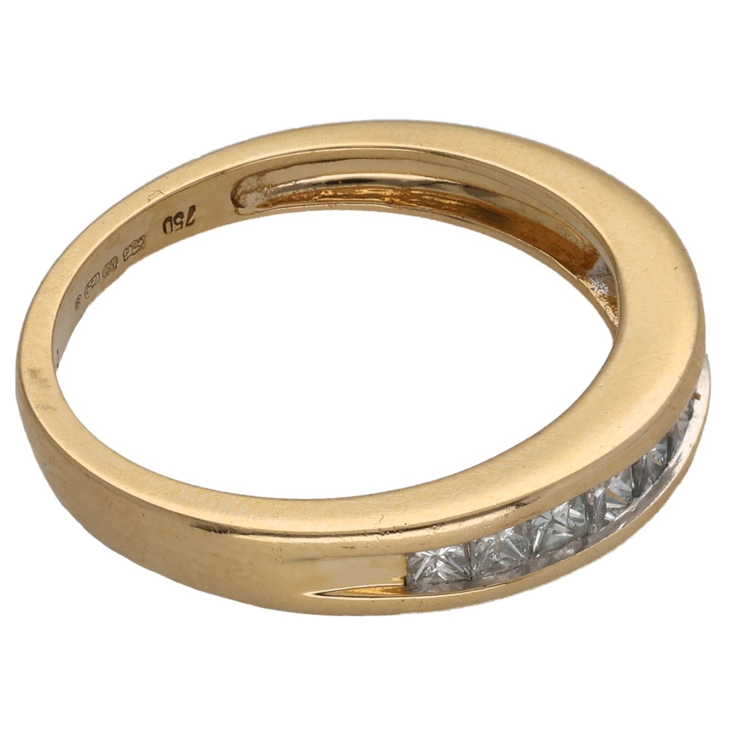 18ct Gold 0.50ct Diamond Half Eternity Ring Size M