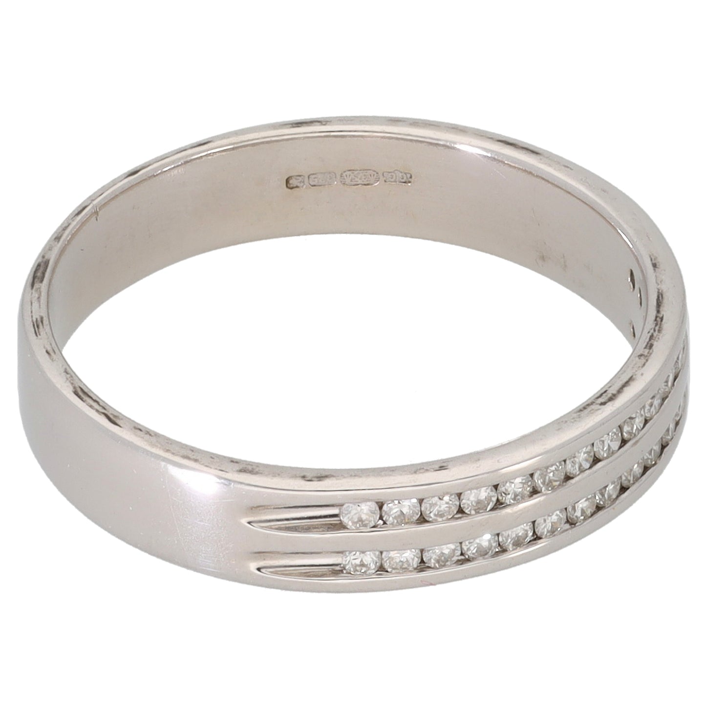 9ct White Gold 0.16ct Diamond Half Eternity Ring Size M