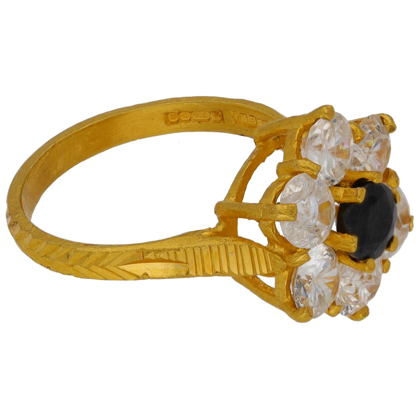 22ct Gold Imitation Gems Dress/Cocktail Ring Size K