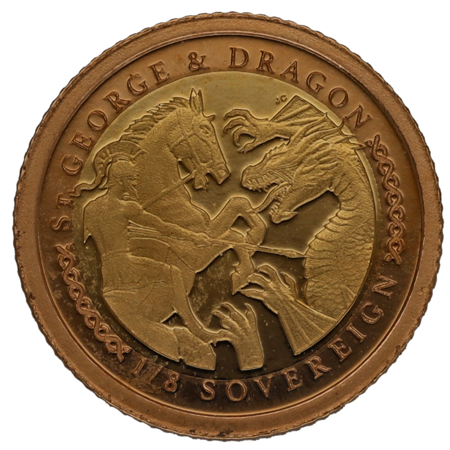 22ct Gold St George & Dragon Eighth Sovereign Coin 2022