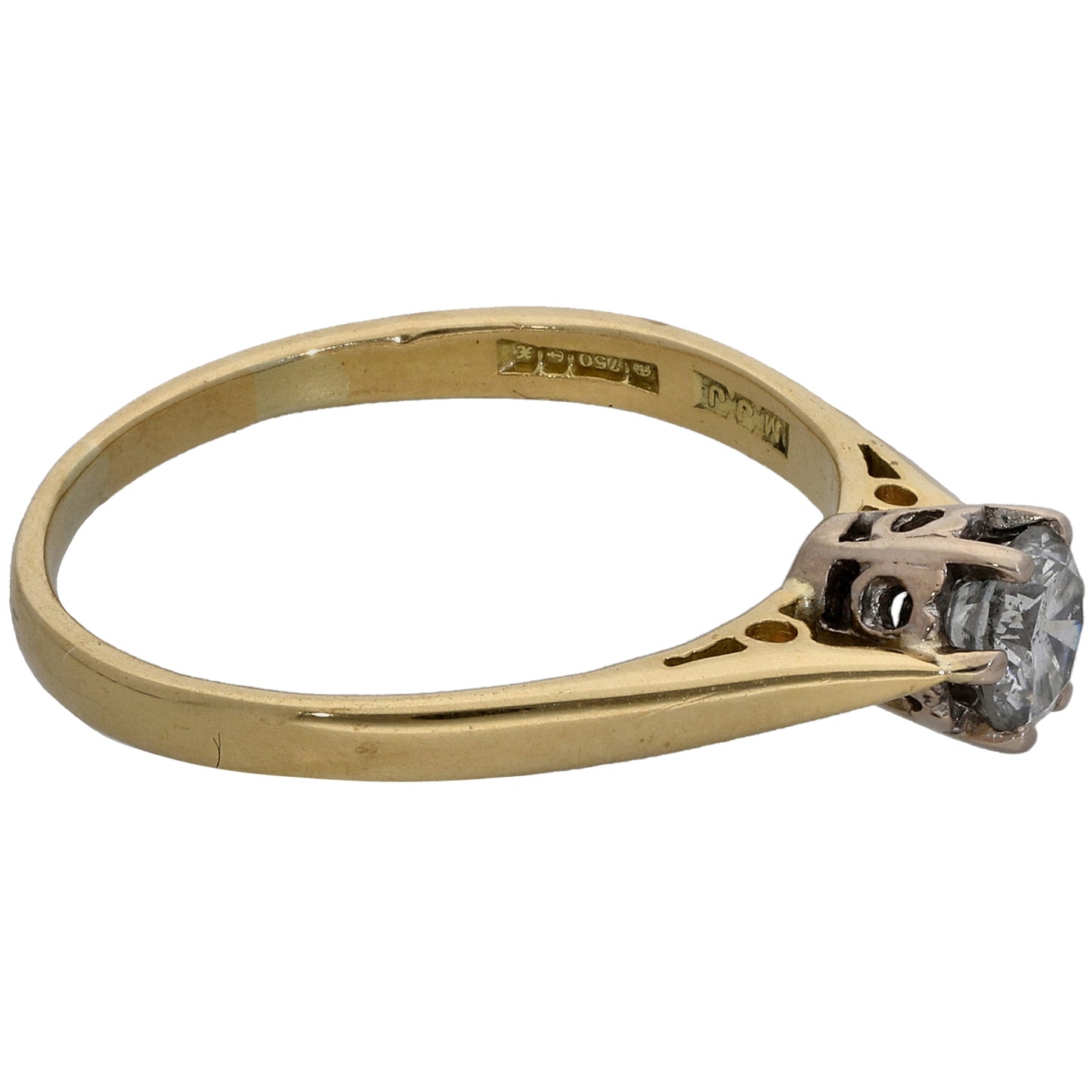 18ct Gold 0.30ct Diamond Solitaire Ring Size M