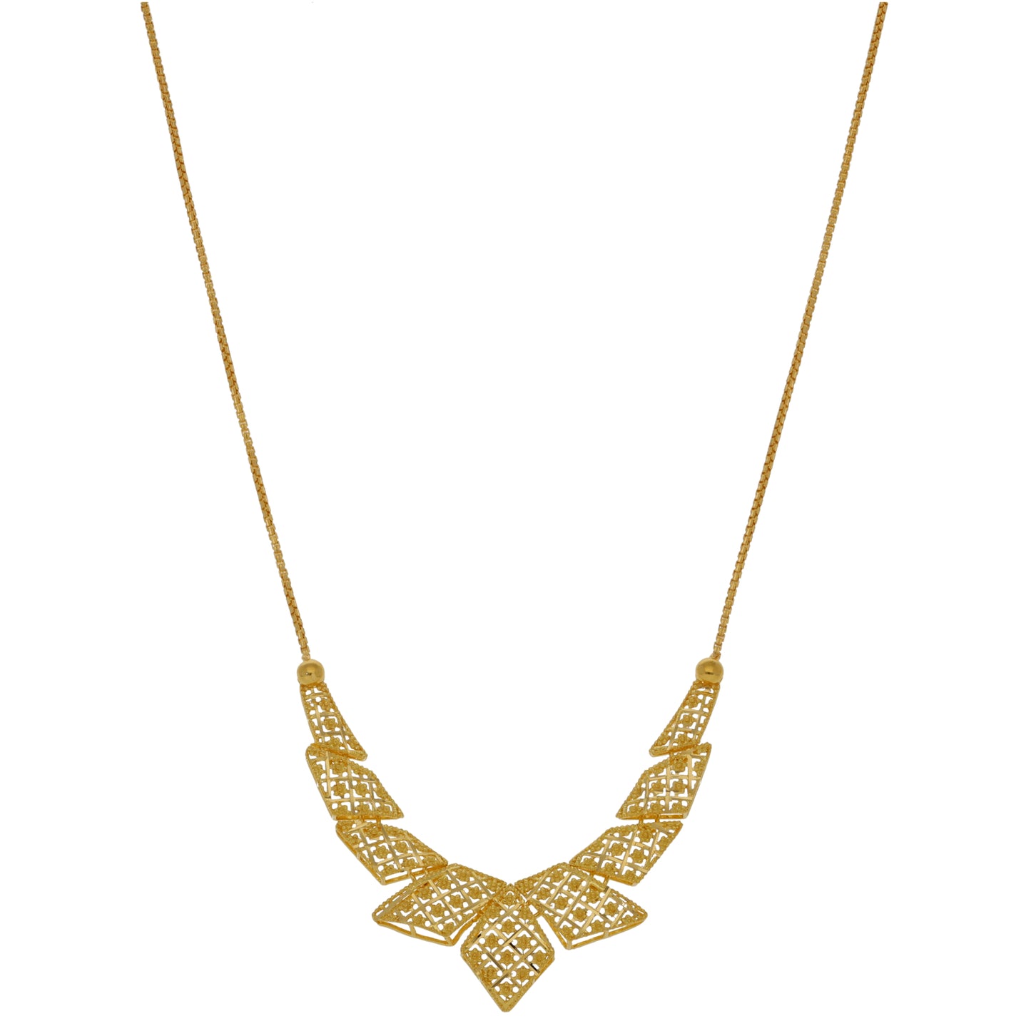 New 22ct Gold Fancy Patterned Necklace 18"