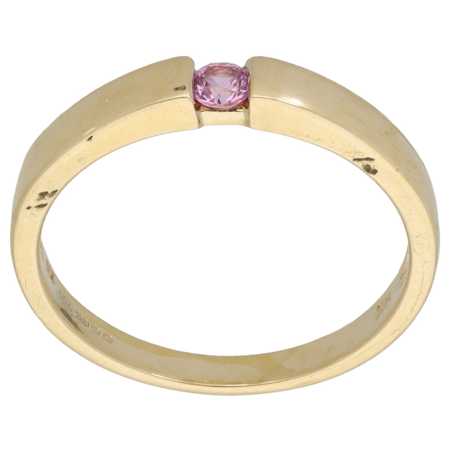 9ct Gold Sapphire Single Stone Ring Size M