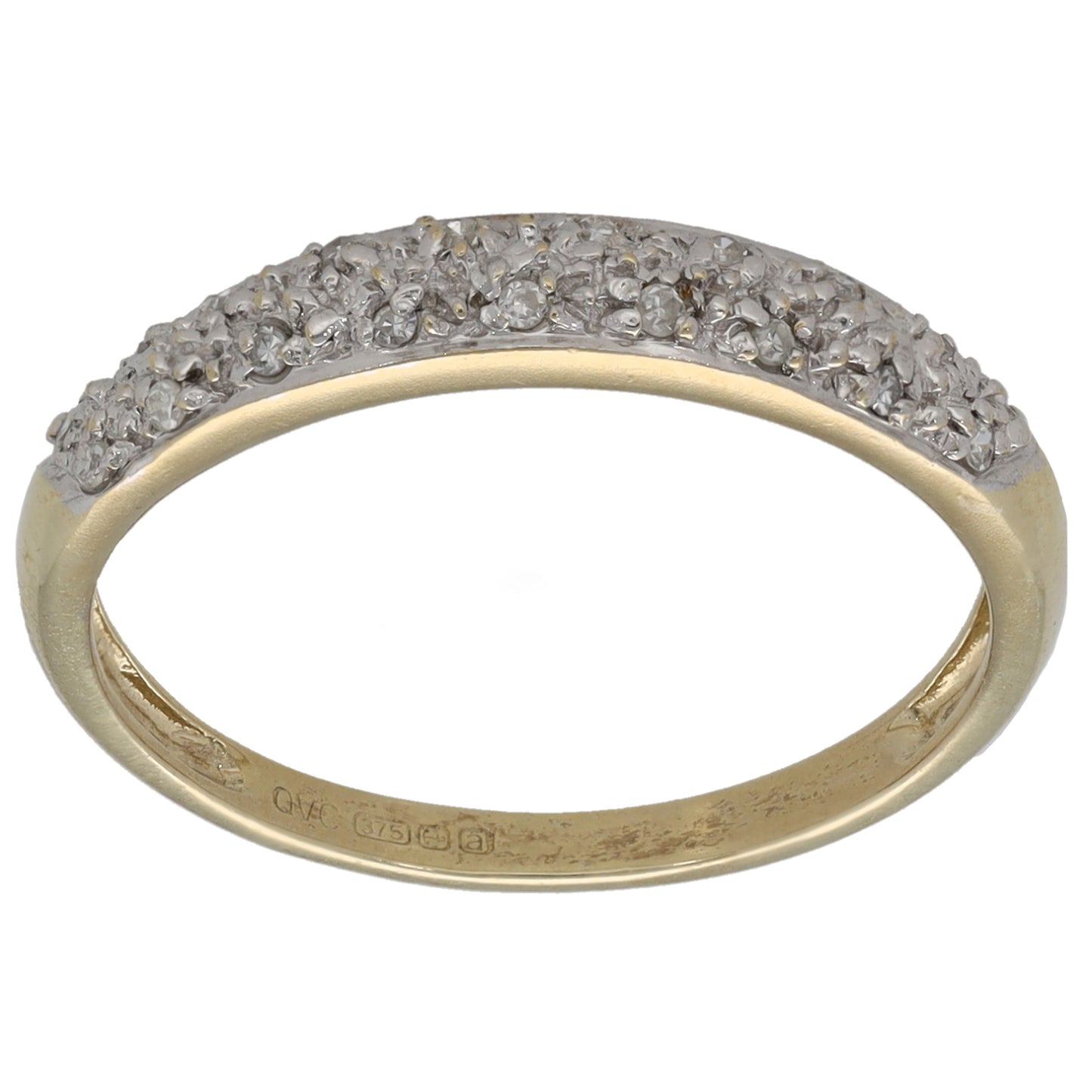 9ct Gold 0.095ct Diamond Half Eternity Ring Size N